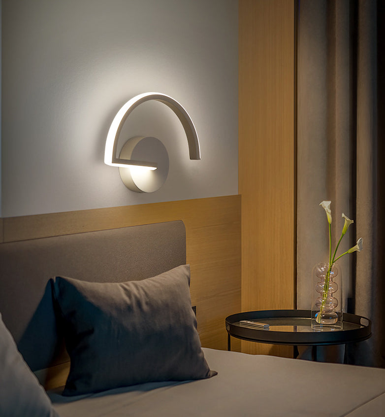 Noordse mode wandbevestiging lamp LED metalen halfronde sconce licht voor slaapkamer woonkamer