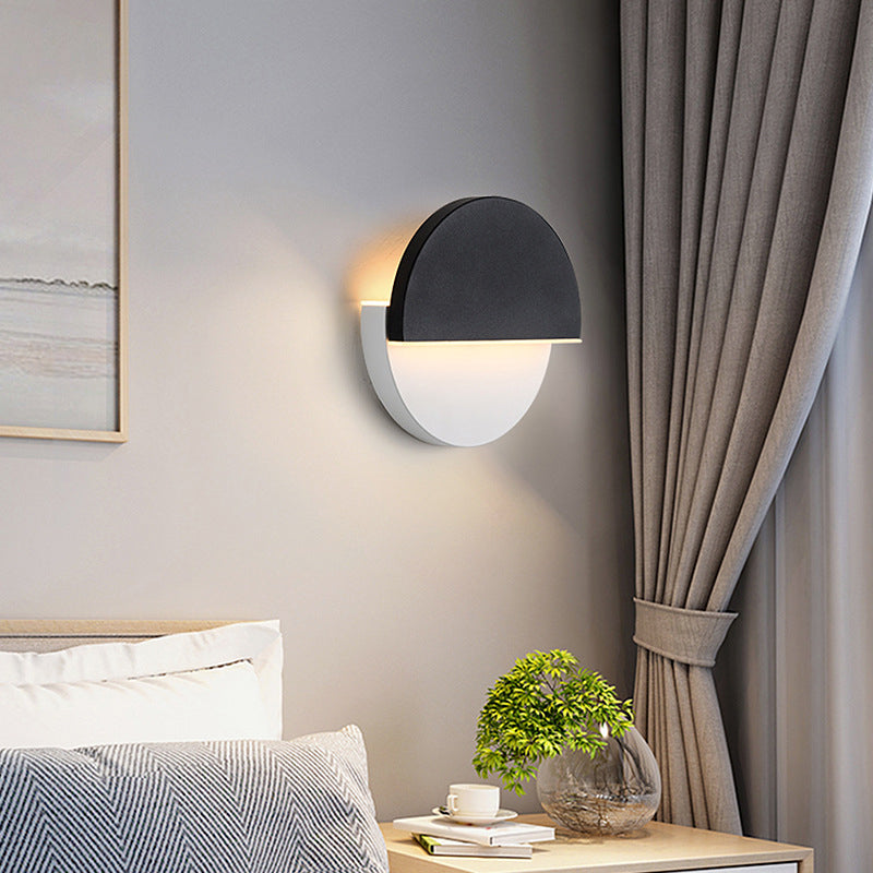 Nordic Rotatable Wall Lamp LED Acrylic Indoor Wall Light Fixtures in Round Disc Shape