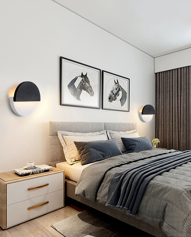 Nordic Rotatable Wall Lamp LED Acrylic Indoor Wall Light Fixtures in Round Disc Shape