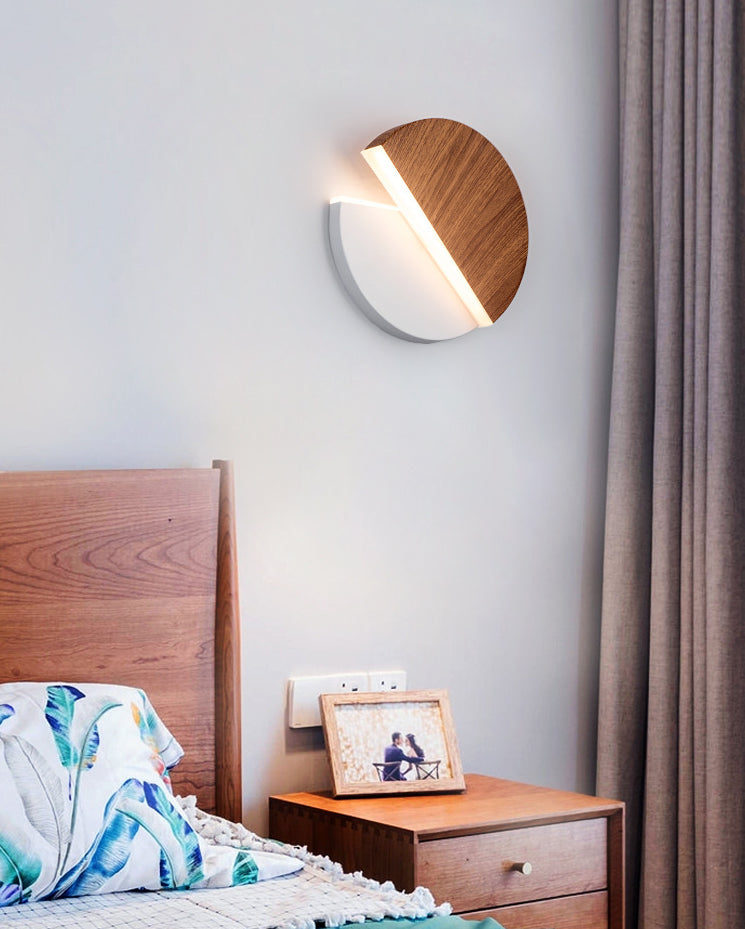 Nordic Rotatable Wall Lamp LED Acrylic Indoor Wall Light Fixtures in Round Disc Shape