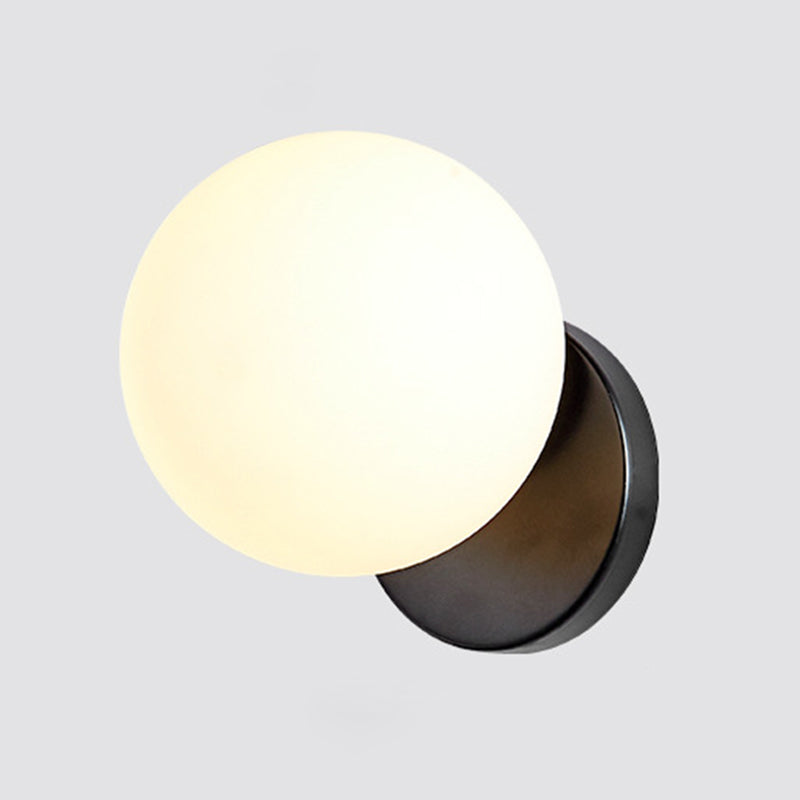 Modern Simplicity Wall Sconce 1 Light Metal Wall Lamp with Glass Ball Shade