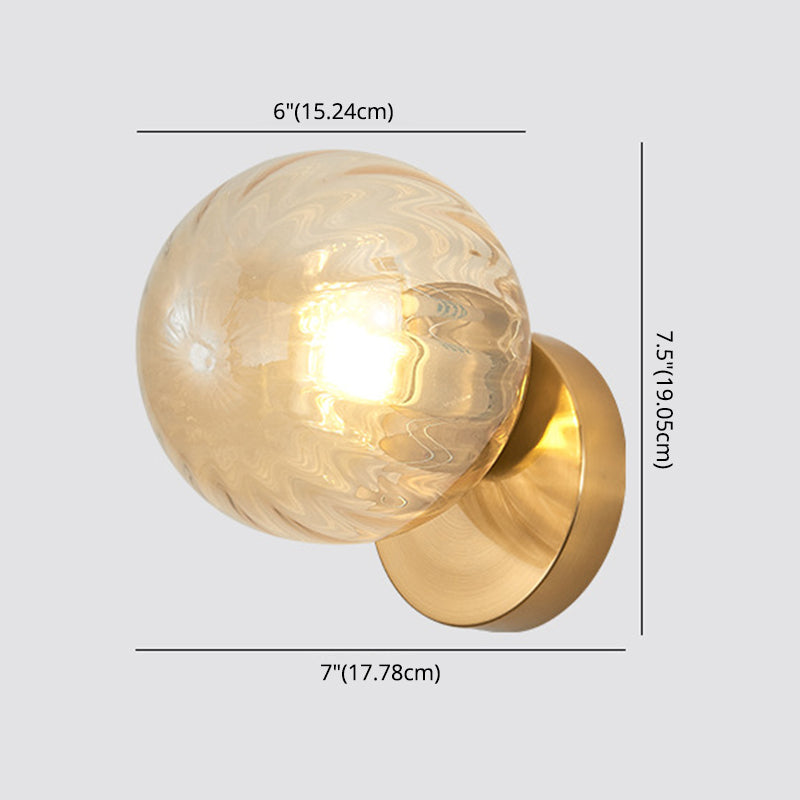 Modern Simplicity Wall Sconce 1 Light Metal Wall Lamp with Glass Ball Shade