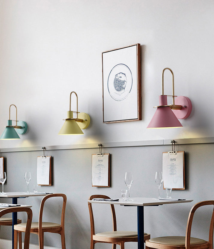 Macaroon -stijl wandbevestiging verlichtingsarmatuur metalen kleurrijk sconce licht voor hotel slaapkamer