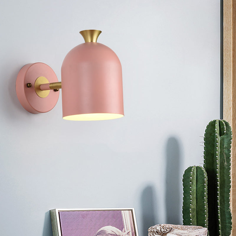 Simplicity Nordic Wall Mounted Light 1 light Macaroon Metal Sconce Light Fixture for Bedroom