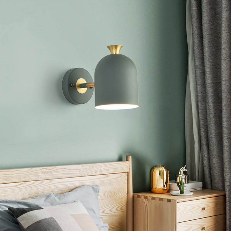 Simplicity Nordic Wall Mounted Light 1 light Macaroon Metal Sconce Light Fixture for Bedroom