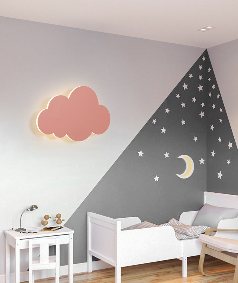Cloud Shape Macaroon Wall Light Sconce Colorful Acrylic Shade Wall Lamp for Bedroom