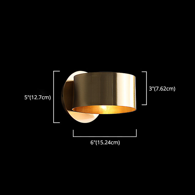 Bedroom Decoration Modern Brass Wall Sconce 1 Light Round Shape Wall Mount Light for Bedside