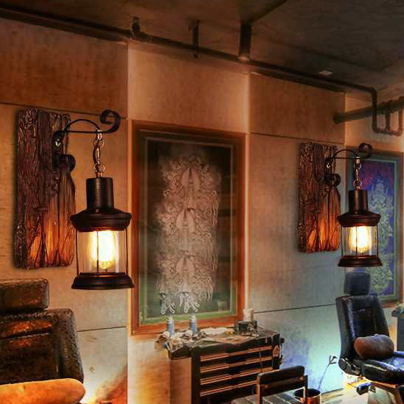 Loft Industrial Style Wall Mounted Light Wooden Wall Lighting Ideas for Corridor Restaurant