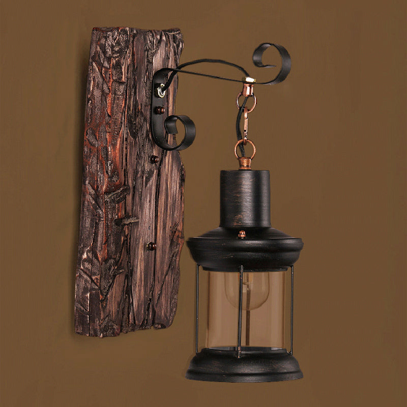 Loft Industrial Style Wall Mounted Light Wooden Wall Lighting Ideas for Corridor Restaurant