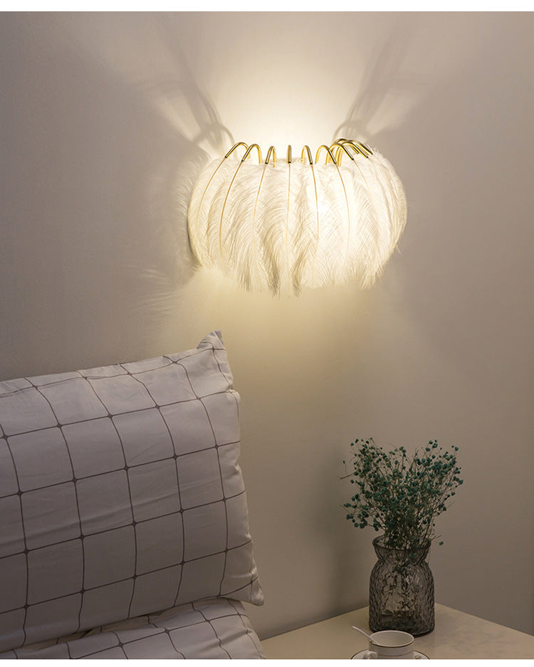 Nordic Feather Wall Sconce Light Ambient Lighting Sconce Light Fixture for Bedroom