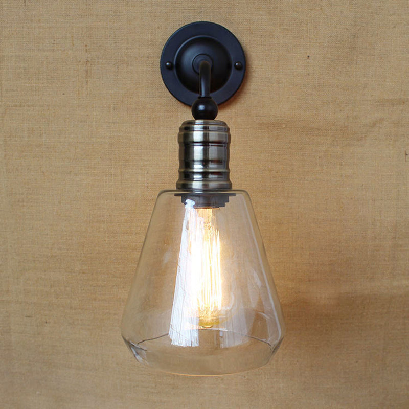 American Vintage Style Wall Lamp Simplicity 1 Light Sconce Light in Glass Shade