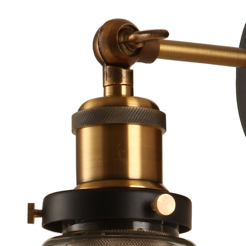 Riegel Indoor Dekoration Wandleuchte Glasschattenwandbeleuchtung mit goldenem Finisharm