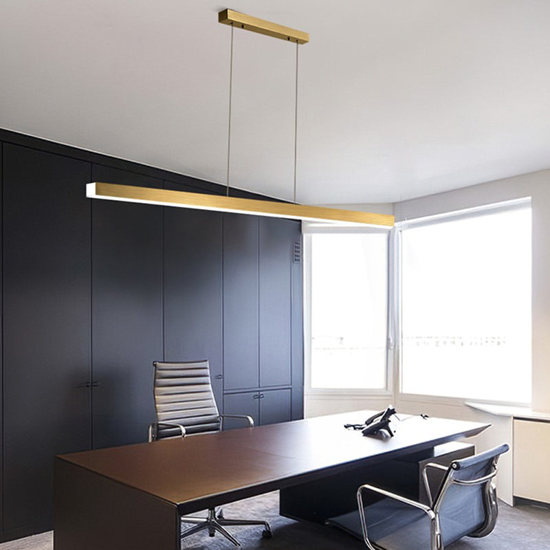 Rectangular Diner LED Suspension Lamp Metal Minimalist Linear Island Light Fixture
