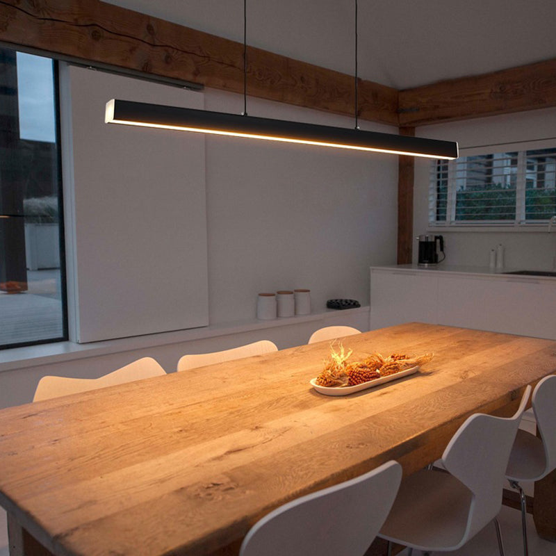 Lampada di sospensione a LED LED rettangolare in metallo minimalista dell'isola lineare