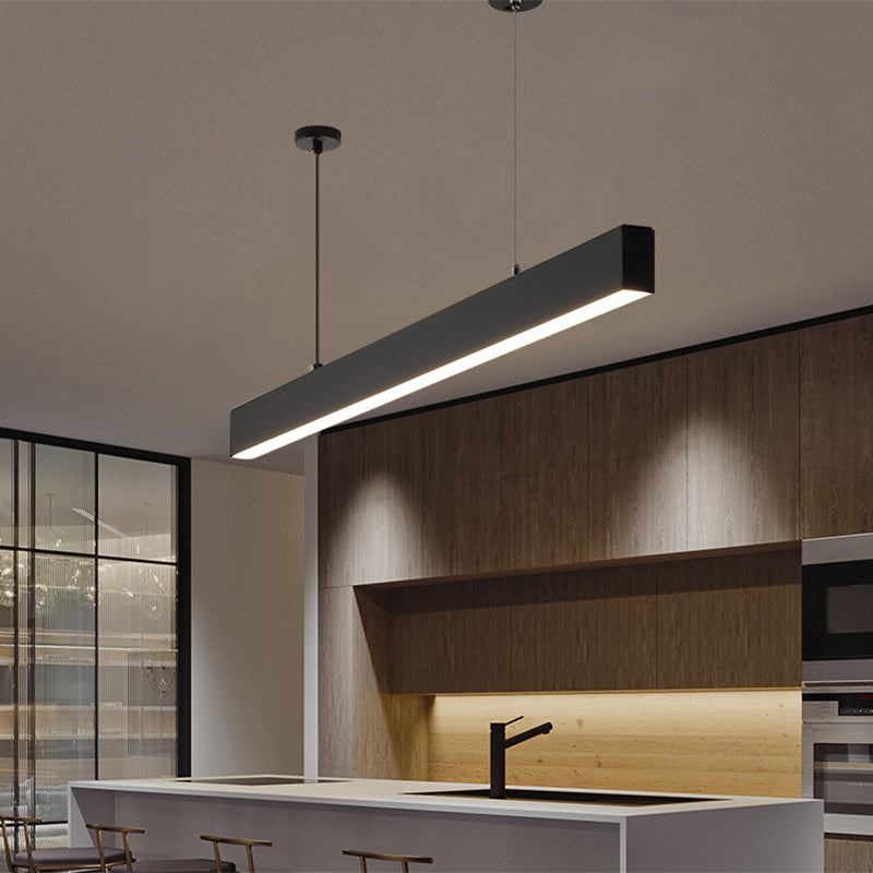 Éclairage île rectangulaire noir mat