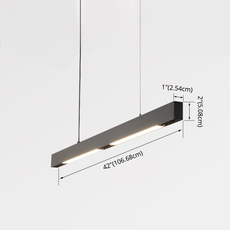 Éclairage île rectangulaire noir mat