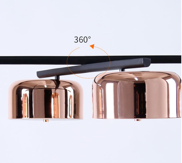 4-Light Diner Island Lamp Nordic LED Hanging Light Fixture with Drum Acrylic Shade