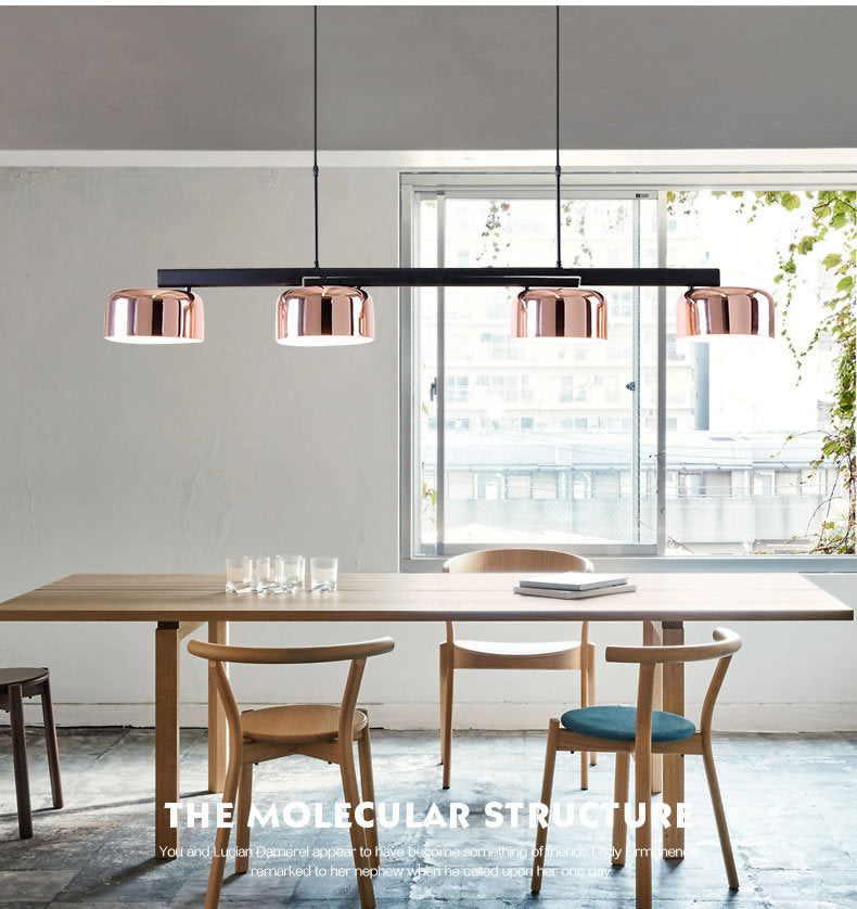 4-Light Diner Island Lamp Nordic LED Hanging Light Fixture with Drum Acrylic Shade