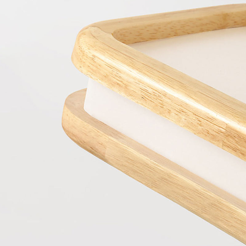 Lámpara de isla de madera rectangular colgante lámpara de suspensión de techo acrílico de led minimalista para la cena
