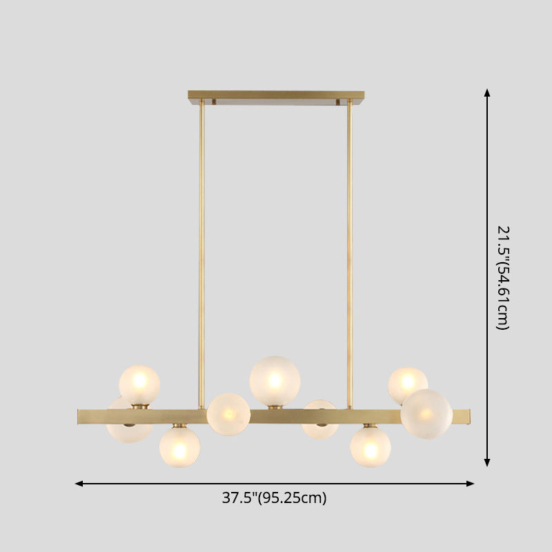 Lámpara colgante de globo de simplicidad Lámpara de comedor de vidrio esmerilado Iluminación de la isla en oro