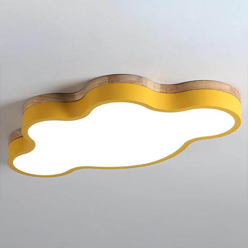 Nordic Style Metal Flush Mount Ceiling Lamp Cloud Shape LED Flush Mount Lighting for Kids Bedroom