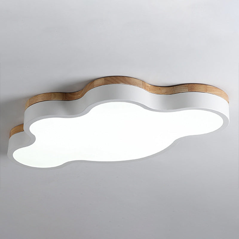 Nordic Style Metal Flush Mount Ceiling Lamp Cloud Shape LED Flush Mount Lighting for Kids Bedroom