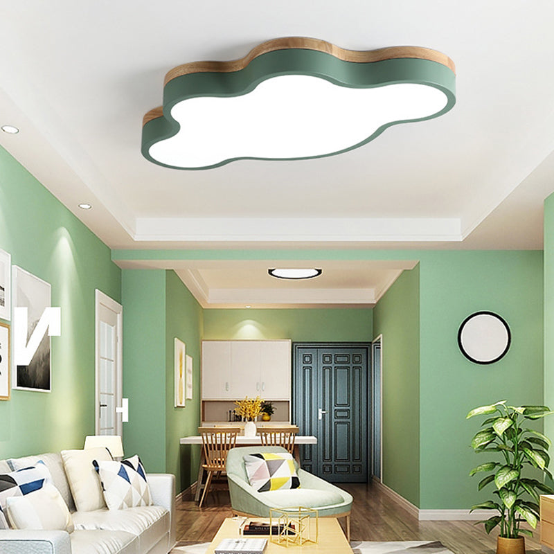 Nordic Style Metal Flush Mount Ceiling Lamp Cloud Shape LED Flush Mount Lighting for Kids Bedroom