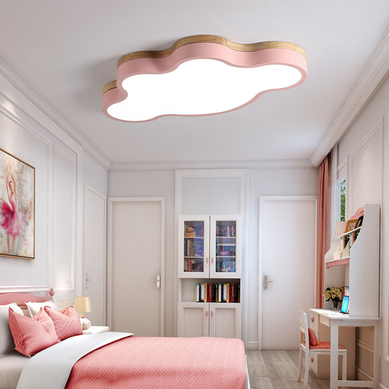 Nordic Style Metal Flush Mount Ceiling Lamp Cloud Shape LED Flush Mount Lighting for Kids Bedroom