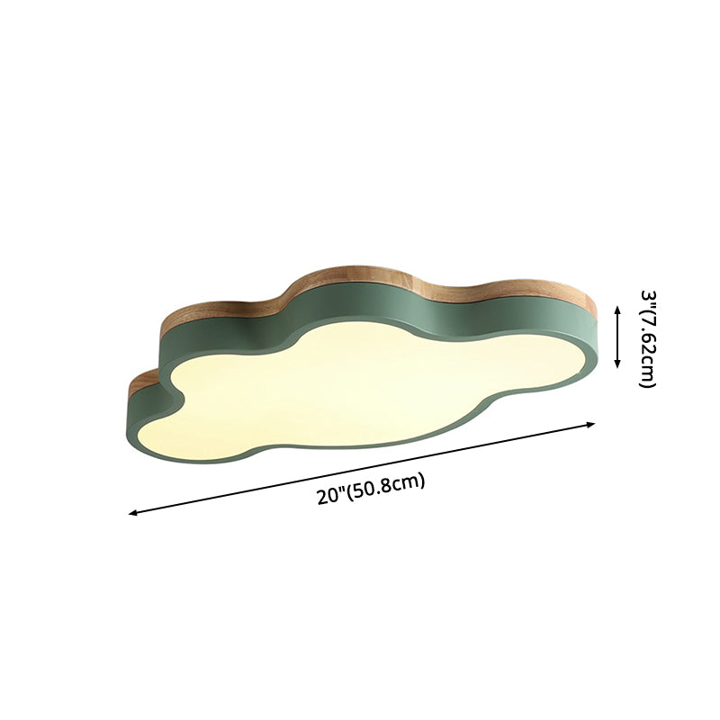 Nordic Style Metal Flush Mount Ceiling Lamp Cloud Shape LED Flush Mount Lighting for Kids Bedroom