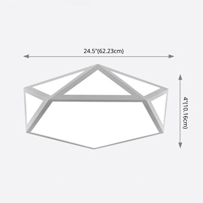 Nordic Style Flush Mount Ceiling Lamp Diamond Shape LED Flush Mount Lighting for Bedroom