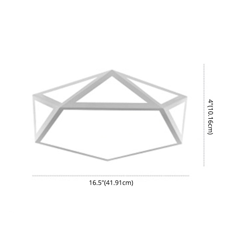 Nordic Style Flush Mount Ceiling Lamp Diamond Shape LED Flush Mount Lighting for Bedroom