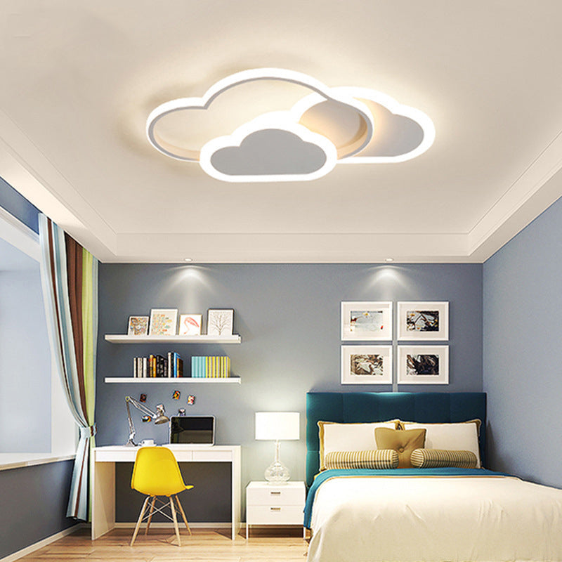Nordic Style Metal Flush Mount Ceiling Lamp Cartoon Shape LED Flush Mount Lighting for Kids Bedroom