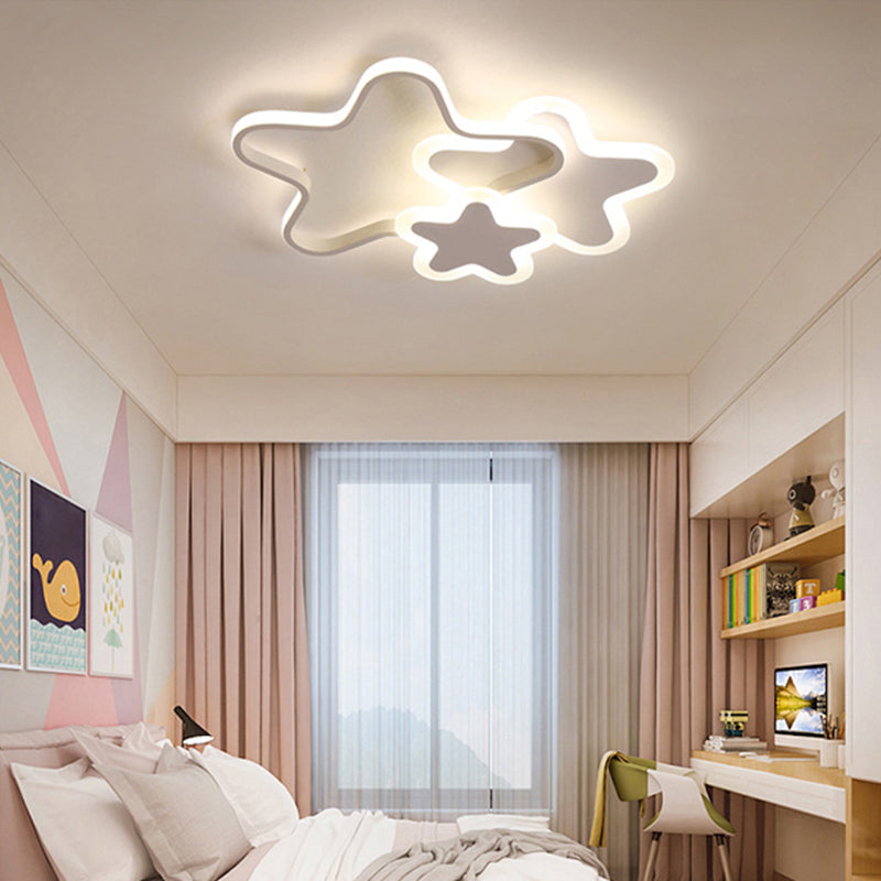 Nordic Style Metal Flush Mount Ceiling Lamp Cartoon Shape LED Flush Mount Lighting for Kids Bedroom