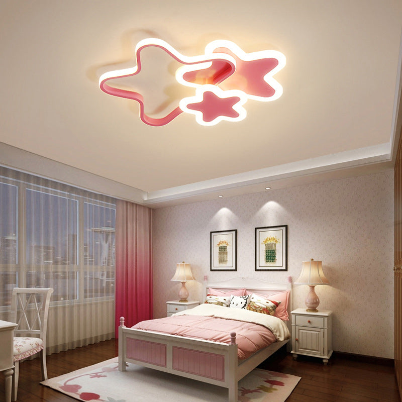 Nordic Style Metal Flush Mount Ceiling Lamp Cartoon Shape LED Flush Mount Lighting for Kids Bedroom