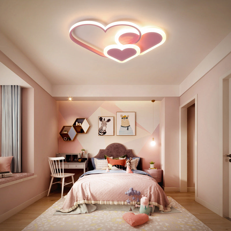Nordic Style Metal Flush Mount Ceiling Lamp Cartoon Shape LED Flush Mount Lighting for Kids Bedroom