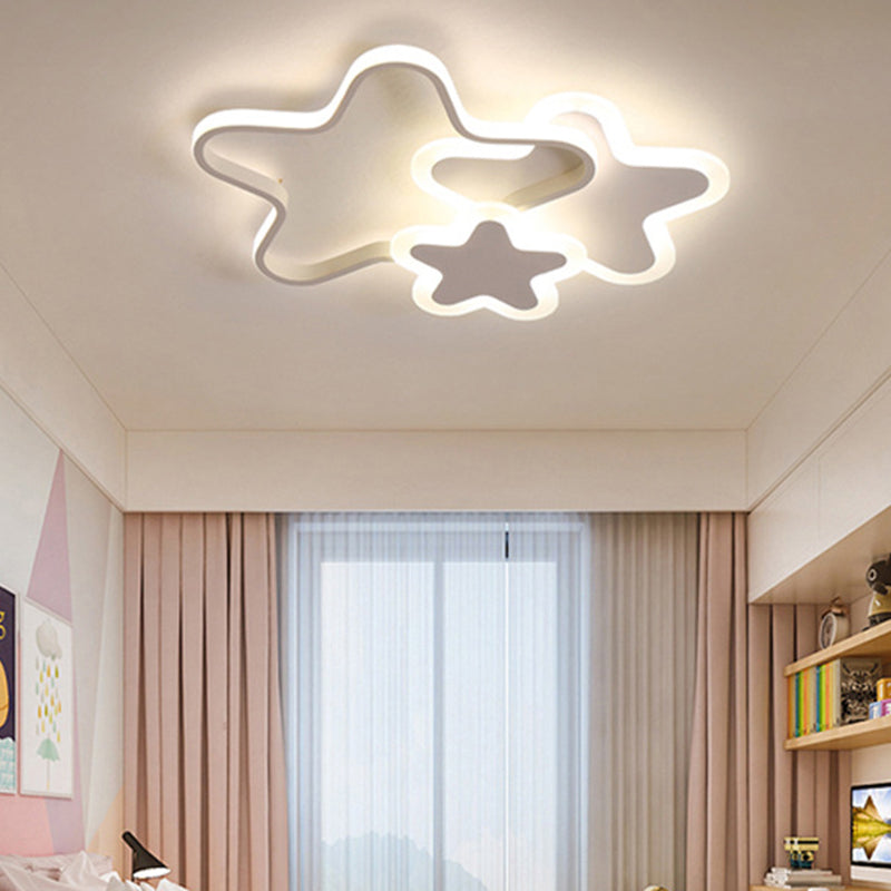 Nordic Style Metal Flush Mount Ceiling Lamp Cartoon Shape LED Flush Mount Lighting for Kids Bedroom