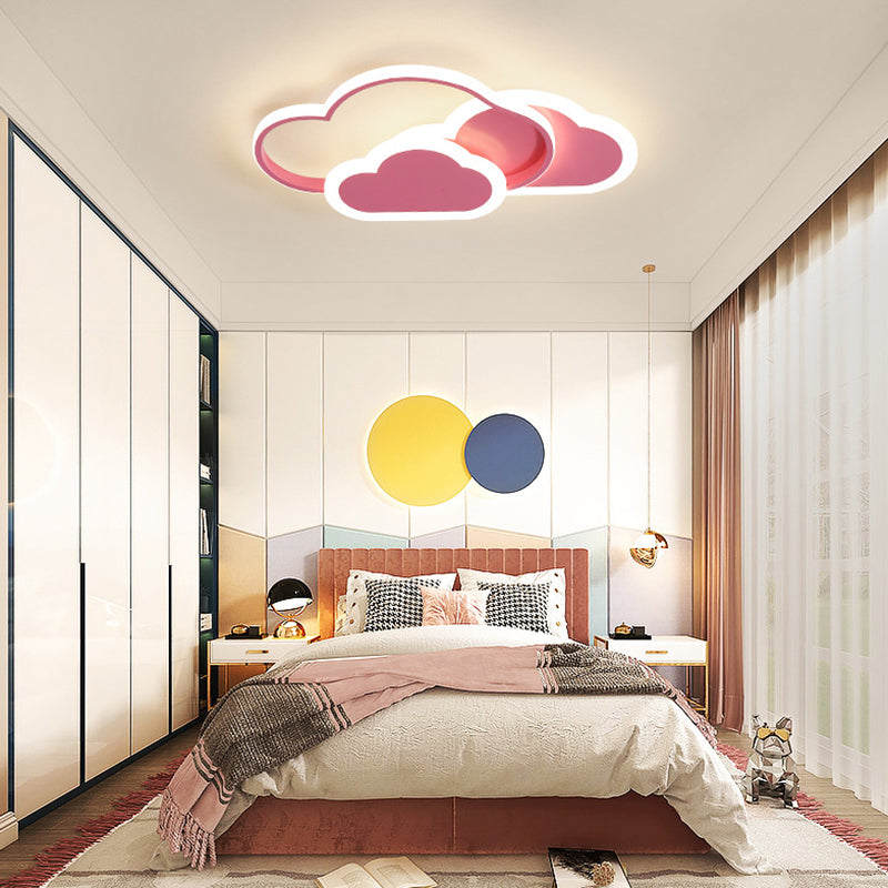 Nordic Style Metal Flush Mount Ceiling Lamp Cartoon Shape LED Flush Mount Lighting for Kids Bedroom