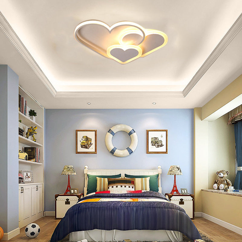 Nordic Style Metal Flush Mount Ceiling Lamp Cartoon Shape LED Flush Mount Lighting for Kids Bedroom
