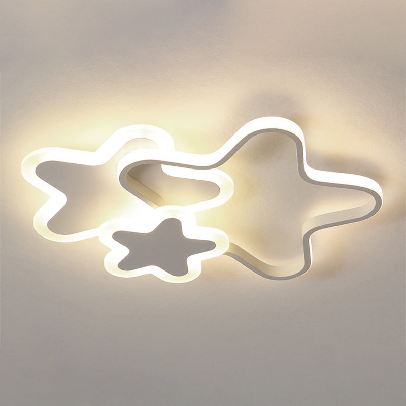 Nordic Style Metal Flush Mount Ceiling Lamp Cartoon Shape LED Flush Mount Lighting for Kids Bedroom
