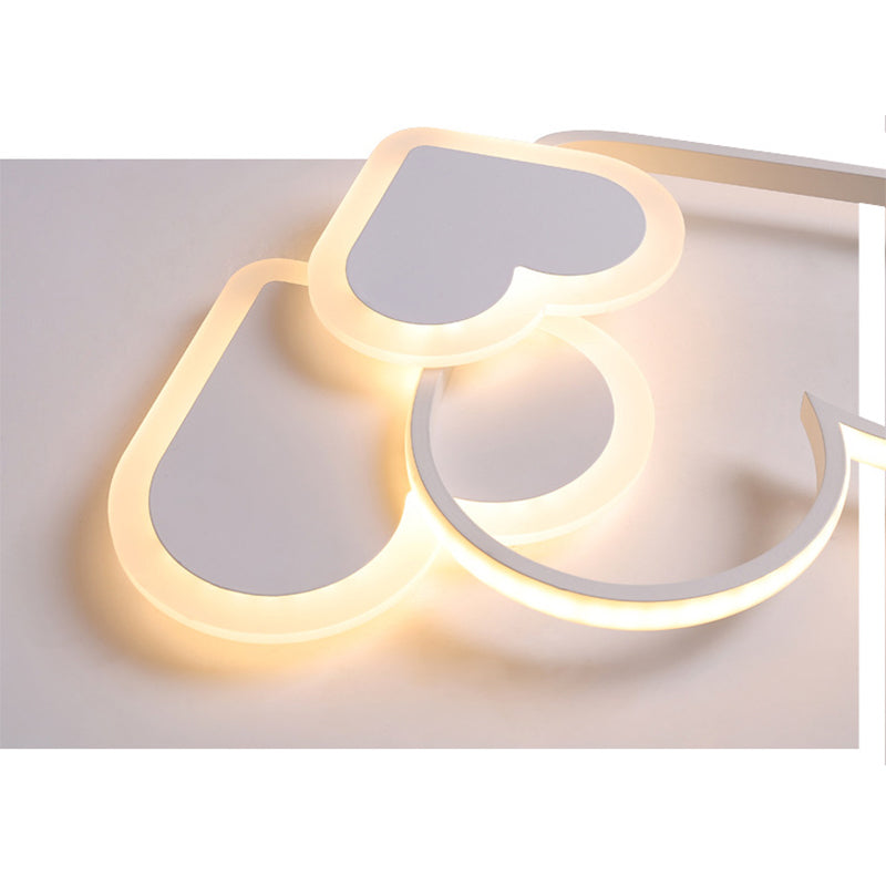 Nordic Style Metal Flush Mount Ceiling Lamp Cartoon Shape LED Flush Mount Lighting for Kids Bedroom