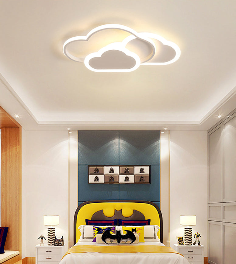 Nordic Style Metal Flush Mount Ceiling Lamp Cartoon Shape LED Flush Mount Lighting for Kids Bedroom
