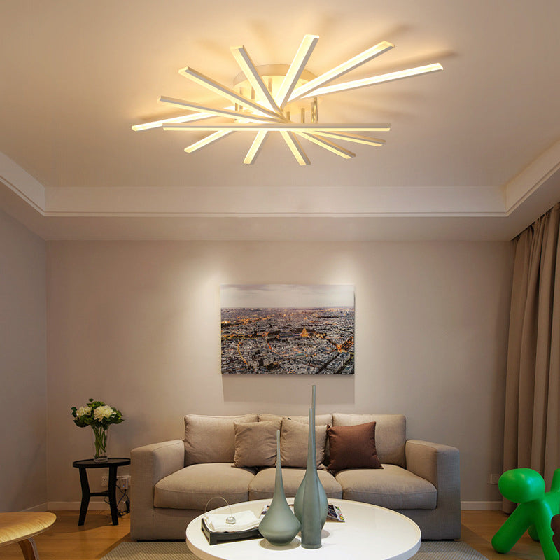 Minimalismo moderno Metal Semi Flush Mount Lighture 7 LE LEACH LED LED SEMI FLUSH PARA SALA