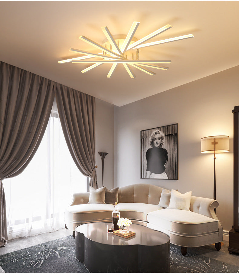 Minimalismo moderno Metal Semi Flush Mount Lighture 7 LE LEACH LED LED SEMI FLUSH PARA SALA