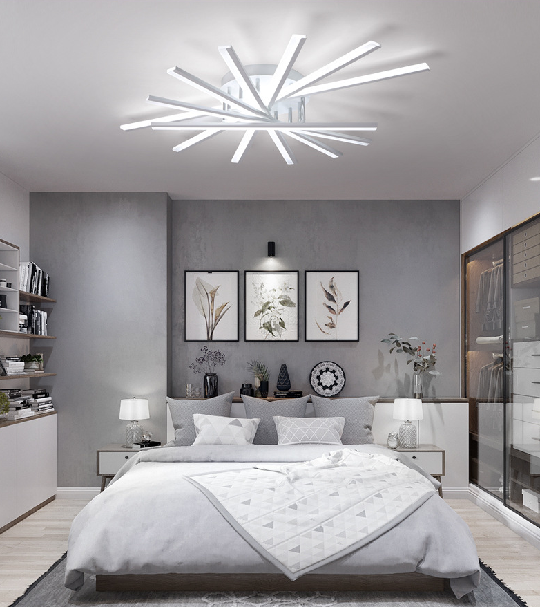 Minimalismo moderno Metal Semi Flush Mount Lighture 7 LE LEACH LED LED SEMI FLUSH PARA SALA