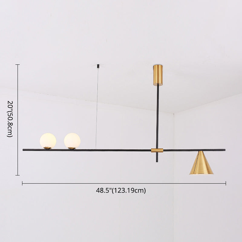 Moderno lampadario il lampadario lineare minimalista lampadario sferico a soffitto in vetro bianco