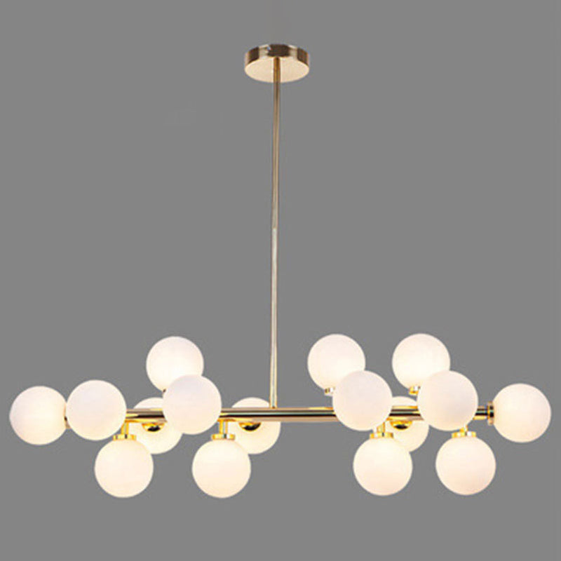 16 Light Modern Gold Island Pendant Lighting Spherical Glass Island Ceiling Light for Living Room
