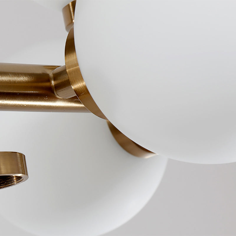 16 Luz de la isla colgante de la isla dorada moderna Luz de techo de la isla de vidrio esférico para sala de estar