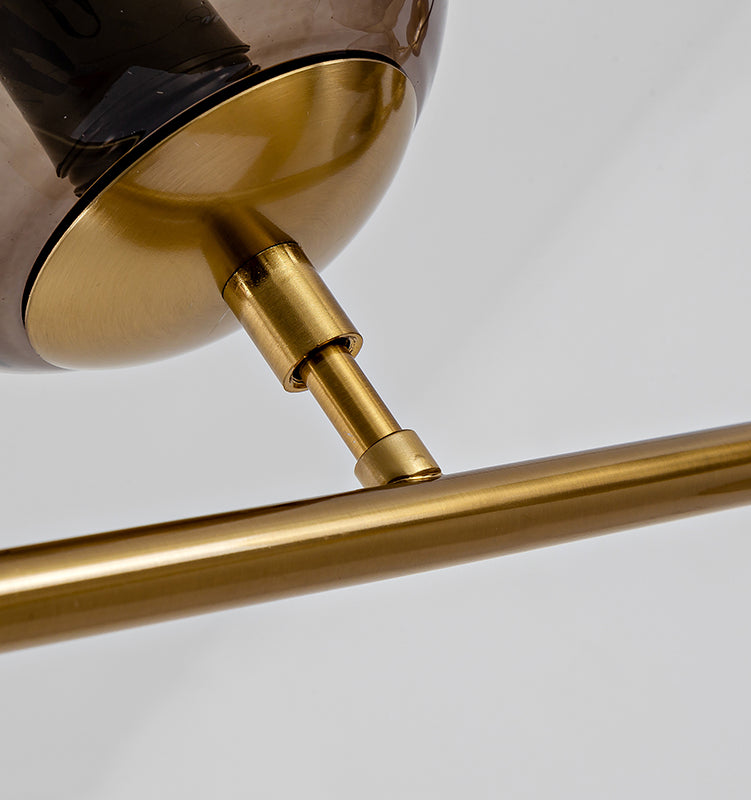 6 Luz de la isla colgante de la isla dorada moderna Luz de techo de la isla de vidrio esférico para mesa de comedor