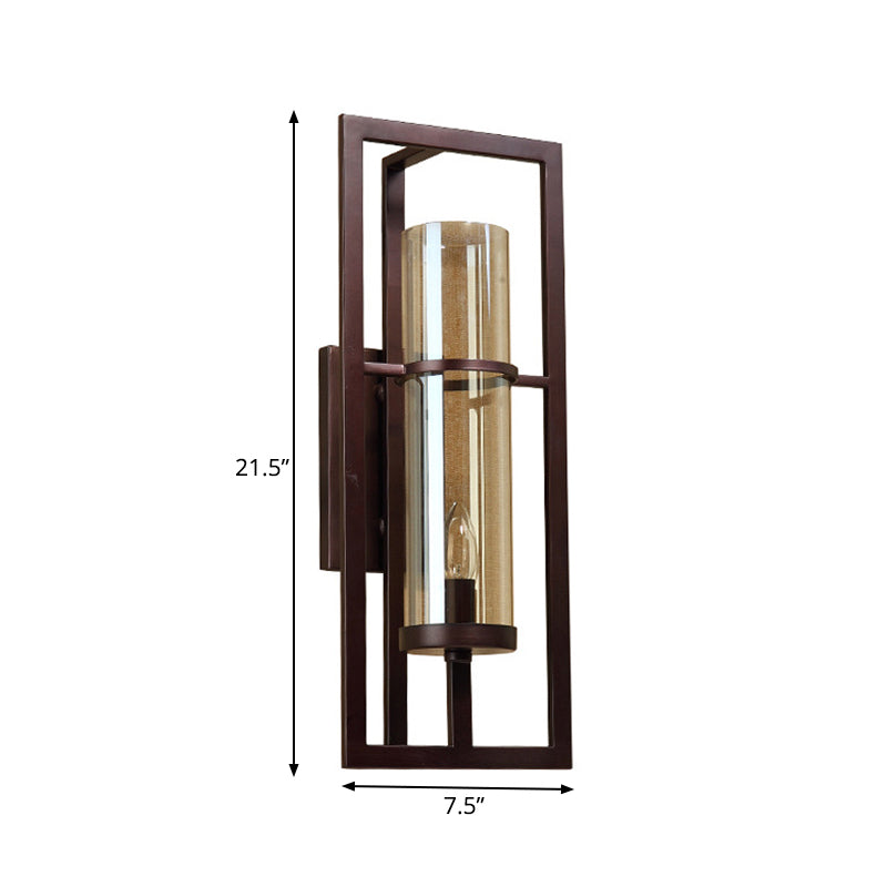 Amber Glass Black Approche du luminaire d'éclairage 1-Light Farmhouse Murd Murd Lighting for Corridor with Metal Frame