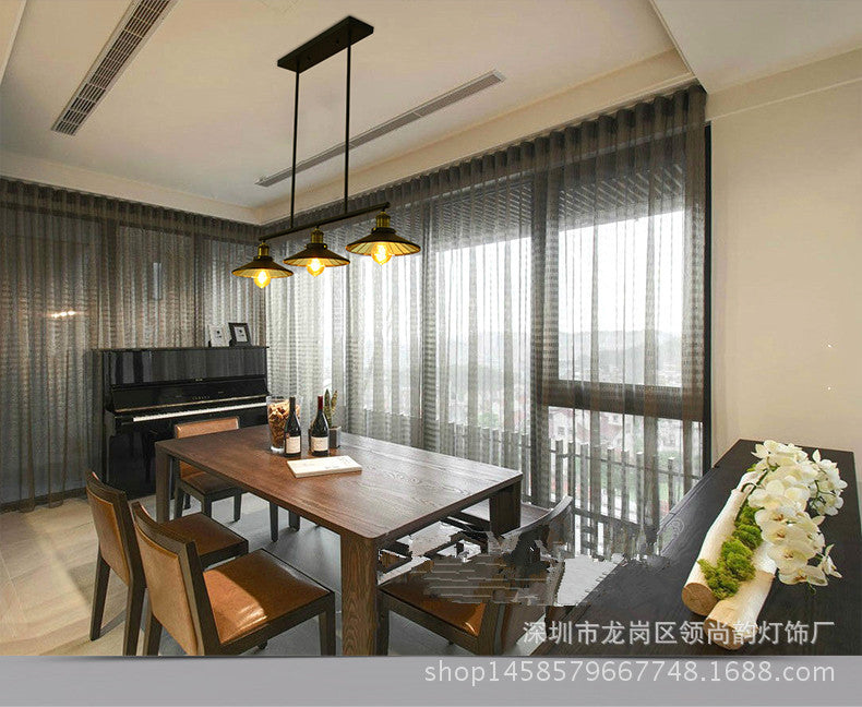 3 Lights Metal Island Pendant Lighting Industrial Black Cone Shade Island Lamps for Restaurant